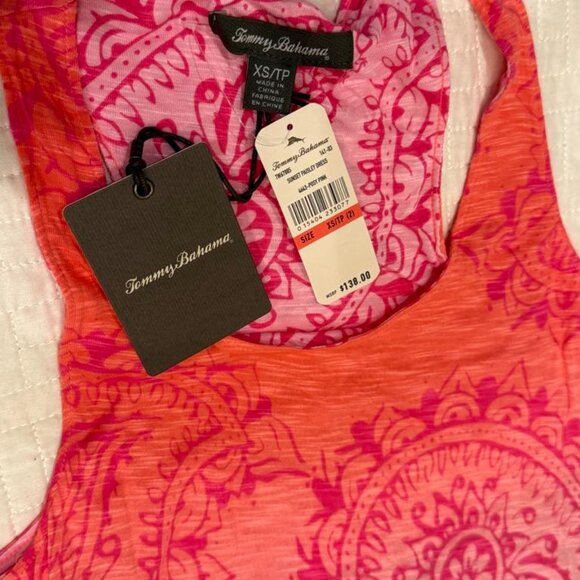NWT Tommy Bahama Posy Pink Sunset Paisley Summer Maxi Dress Size XS - Picture 4 of 4